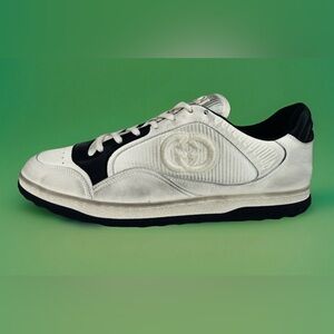 Gucci MAC80 Distressed Leather Women's GG Logo Sneakers Size EU 41